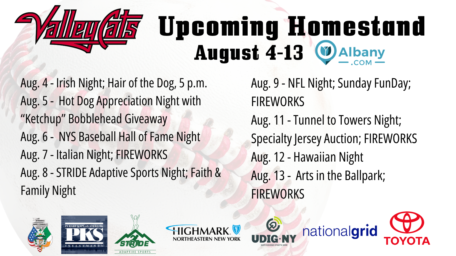 First 2026 August Homestand